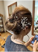ボブ、ハーフアップ、お呼ばれ、結婚式