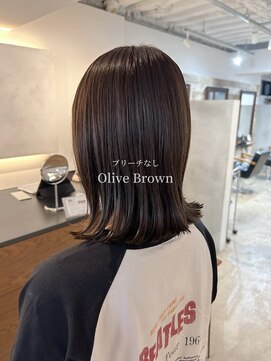 シー.(SHE.) 【ブリーチなし】ぱつっとボブ×オリーブブラウン