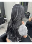 コントラスト極ハイライト☆アッシュブラック
