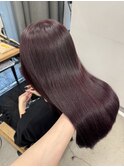 暖色カラー ワインレッド チェリーレッド ブリーチなし 忠願寺
