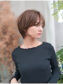 【GEEKS渋谷】ナチュラルショートボブ/艶ブラウン/レイヤー/小顔