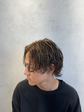 ルースト 西院店(ROOST) ブラウン金メッシュサーフカール