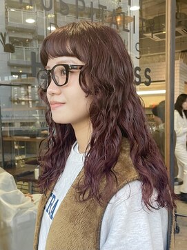 #ロングパーマ#パーマロング#ウェーブヘア#暖色カラー