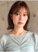 ボブレイヤー 外ハネ ココアブラウン ミルクティーブラウン
