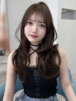 ボタン 熊本(VOTAN)&nbsp;韓国ヘア/レイヤーカット/前髪/顔まわり/チョコレートブラウン