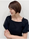 ダークブラウン×ショートボブ