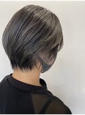 20代30代40代ナチュラル丸みショートアッシュベージュ