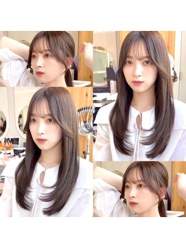 アフロートリノ(AFLOAT Leino) 2wayバング 韓国前髪 シースルー ミディアム くびれヘア　顔周り