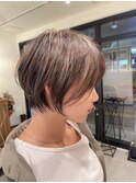 白髪ぼかしハイライト×ショート