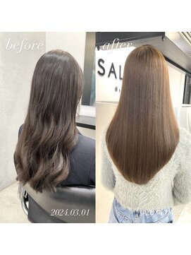 サロウィン 池袋(SALOWIN) 【 before & after 】ヘーゼルベージュ × 髪質改善 #207
