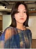 【徳岡紀香】ミディアム/切りっぱなし/センターパート