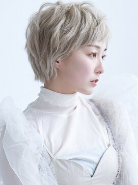 ラフィス ヘアー ピーチ 岡山店(La fith hair peach) 【La fith】無造作ショート×ハイトーンカラー