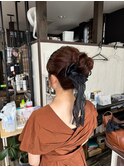 大人可愛い編込みアップスタイル