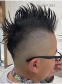 キッズカットモヒカン刈り上げツーブロックフェード