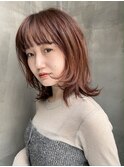 #ミディアム#レイヤー#オレンジベージュ