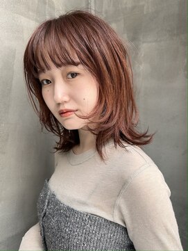 ローリー(Rowlly) #ミディアム#レイヤー#オレンジベージュ