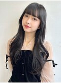 〈藤間〉レイヤーカット/韓国ヘア/暗髪カラー/厚めバング