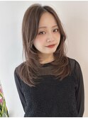 くすみベージュマロンベージュホワイトブロンド細めハイライト