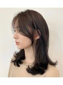 小顔に見せるワンホン＆韓国ヘア/顔周りレイヤーカット