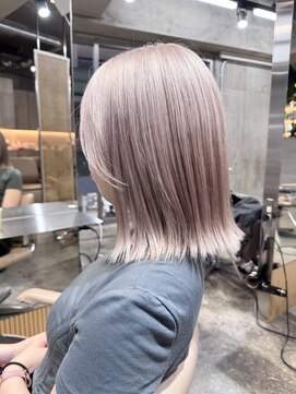 サンク 原宿 表参道(cinq) ダブルカラーハイトーンカラーミルクティーベージュグレージュ