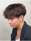 スパイラルパーマスペインカールフェードカット