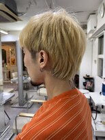 ヘアー アレス(hair ales)&nbsp;マレットヘア、金髪ショート、ブロンドカラー、メンズブリーチ