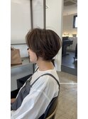 ショートボブ　白髪ぼかし　グレージュ　30代40代50代