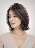 大人女性のまとまるボブ 40代50代60代白髪ぼかし