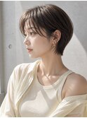 【NOA】丸みハンサムショートシースルーバングブラウンベージュ