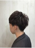 スパイラルパーマ　マッシュ　ツーブロック