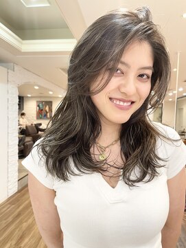 ノラキチジョウジ(NORA KICHIJOJI) #ハイライト#くびれヘア#流し前髪#くびれミディ#カーテンバング