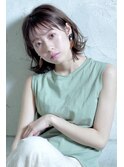 ブルーグレージュ×ぶつ切りボブ×アンニュイヘア×セシルカット