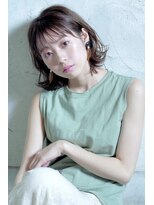 クシュ 所沢東口店(kusyu...)&nbsp;ブルーグレージュ×ぶつ切りボブ×アンニュイヘア×セシルカット