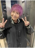 ミセスショート　ピンク　ピンキーカラー　ビビットピンク