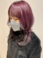 ヘアデザイン プティパ(Hair Design petit-pas) ハイトーンピンク×ダークインナーカラー