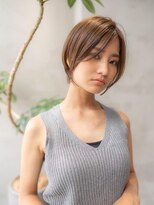ヌーディカラー/小顔ヘア/大人ボブ／丸みショート
