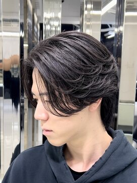 メンズヘアセンス 渋谷(MEN'S HAIR SENSE) センターパート/アッシュブラック/ウルフ/メンズ/カルマパーマ