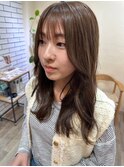 20代30代ニュアンスカラー×シースルーバングバウンシーカール