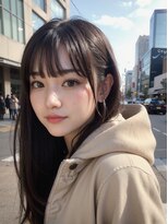 オルク 札幌大通(Orque)&nbsp;韓国風レイヤー　暗髪　後毛　ゆるふわエアリー　ワンカール