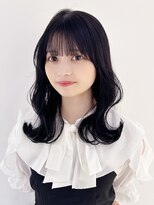 アイティーバイアルバム 藤沢店(IT by ALBUM) オリーブカラー小顔秋色黒髪ウルフレイヤーロング_ba529491