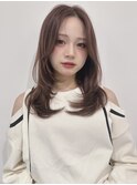 くすみベージュマロンベージュホワイトブロンド細めハイライト