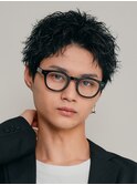スパイキーショートヘアメンズパーマメンズカットツーブロック