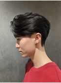 メンズセンターパートニュアンスパーマ毛流れメンズパーマ