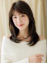 モッズヘア 上尾西口店(mod's hair)&nbsp;オリーブグレー顔周りレイヤーバタフライカットA3上尾30代40代