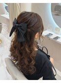 ハーフアップ／梅田ヘアセット