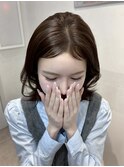 C28ミディアム韓国レイヤーカットヨシンモリチョコブラウン
