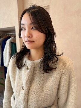 オン キャナルシティ博多前店(on) 【晴音】顔まわりレイヤー/ダークオリーブ/ミディアム/20代