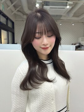 ケア 神戸(CARE) 顔周りカット/ダークブラウン/ミディアム/レイヤーカット/小顔
