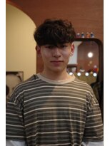 エディ(Edy)&nbsp;メンズマッシュ波巻きスパイラルパーマ外国人風眉毛カット岡山