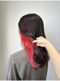 【江添茉友】インナーカラー/レッド/推し活カラー